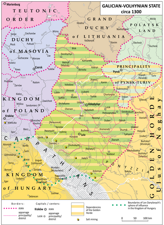 Image - The Map of Galician-Volhynian state (principality), ca 1300. (Map by Dmytro Vortman).